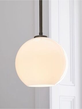 West Elm Globe Light Milk Glass Shade Only (2)